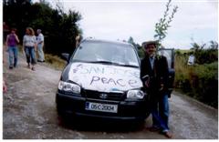 jesus emilio, one of the visiting leaders of the san jose peace community, at a visit to the Irish Seed Savers in Clare.