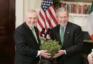 Irish Taoiseach Patrick Bartholemew (Bertie) Ahern [left]