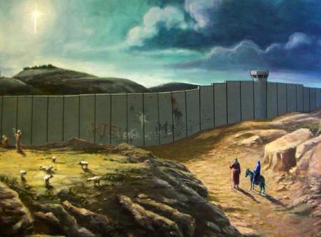 Joseph & Mary blocked by Illegal Zio-Nazi Wall of separation