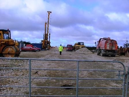 Hippy spotter at the first gate of the Ballinaboy construction site