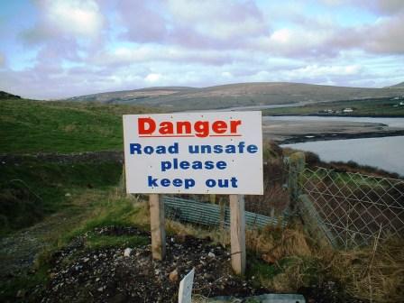 This road was removed by the landslide