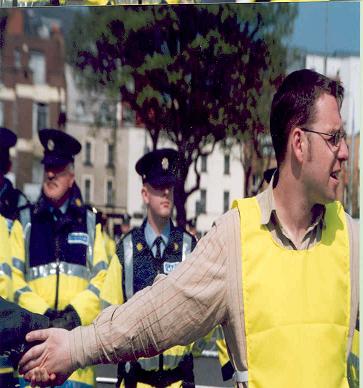 SP Candidate Michael o' Brien (Swords ward), one of the many Stewards supervising the march