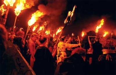 mayday - fires burning to celebrate the pagan feast of bealtaine