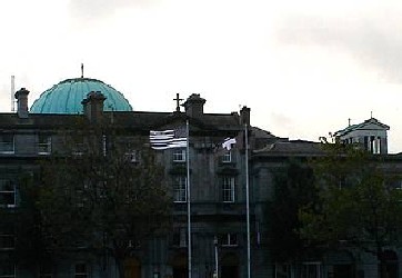 Greyed Stars And Stripes Opposite The Courts