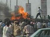 British Tank Burned by Iraqi civilians