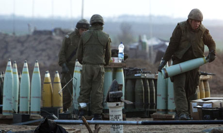 Israelis Soldiers with White Phosphurous Shells 