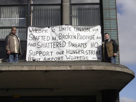Belfast airport workers occupy Transport House seeking jusice