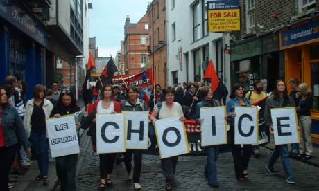 March in Temple Bar during Womens on Waves visit
