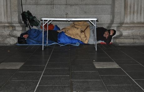 John Deegan & Kevin Flanagan 48 hour fast at the GPO - In for the night.