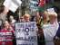 Protestors outside the Dail