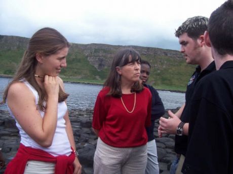 SF engaging with visitors to the Giants Causeway!
