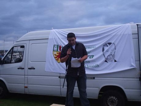 Galway SF activist Conor McGuinness delivers SF statement!