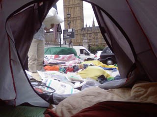 View from inside Brian's tent 