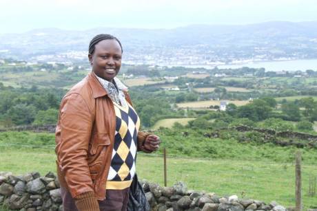 Flavia Amayo pictured in The Cooley Mountains at a point north of The Long Woman's Grave. Carlingford Lough and Warrenpoint may be seen in the background.