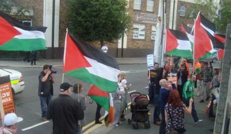 Protesting outside the stadium gates