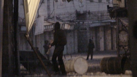 A Shabab confronting the IOF in Hebron last Sunday