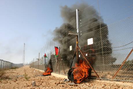 Apartheid Wall near Bil'in last Sunday (photo by Iyad Burnat)