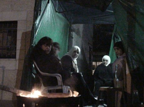 Outside the tent of the al Kurd family