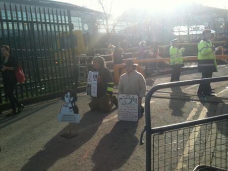 Ciaron and Roland Blockading the Gate 