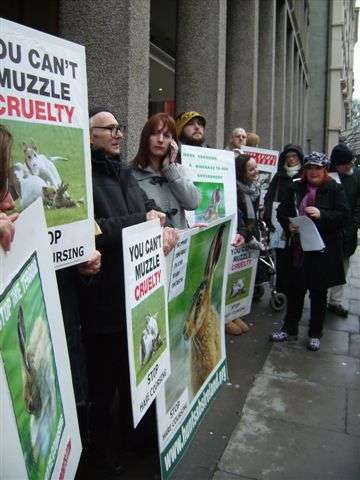 Protesters including Deputy Clare Daly (Socialist Party) calling for a coursing ban