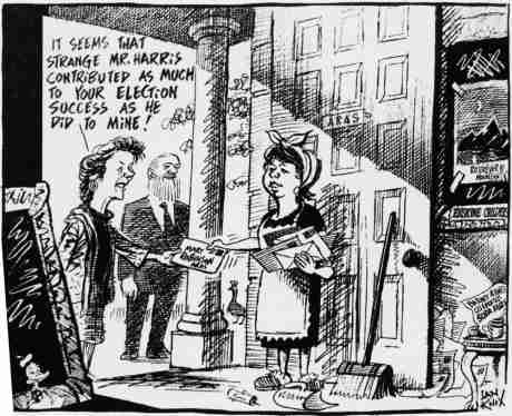 The cartoon Harris complained of 13 January 2013 that exposed his disastrous 1997 Mary McAleese presidential election - click if not clear
