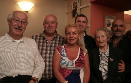 Willie Corduff (of Rossport Five) with friends at the premier.