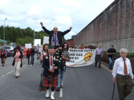 Pat being piped away from Castlerea Prison