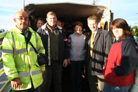 Trevor Sargent at the Shell to Sea HQ trailer at Bellanaboy on October 24th, 2006