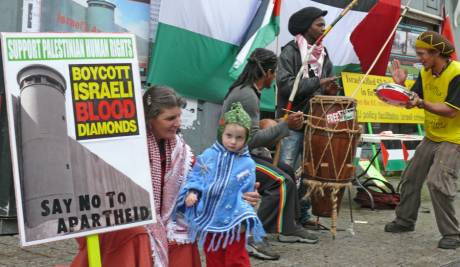 Activist Mary Kelly with Maia, her son Martyn's little girl