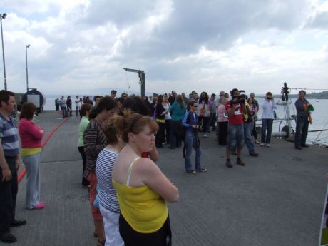 Protesting the boat seizures at Ballyglass pier