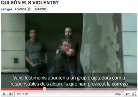 Click on image to see full-sized version peaceful INDIGNADOS point out these guys as the one who acted violently against riot police