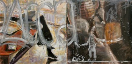 Odessa by Caoimhghin  Croidhein Diptych / Oil on canvas / 60cm x 120cm / 23.6 in x 47 in