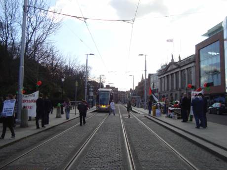 Taking over the LUAS stop on Stephen's Green