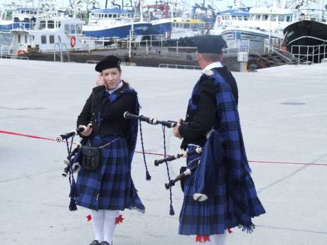 Two pipers provided the music.