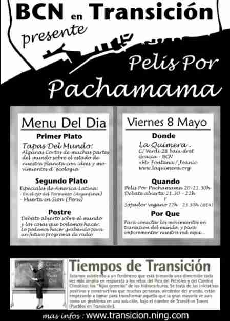 BCN en TRANSITION presents: Pelis por Pachamama (Films for mother earth (Inca language)
