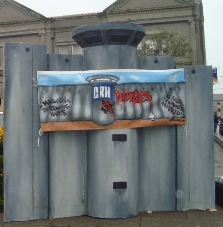 Scale-model Apartheid Wall (thanks to the Cahill family)