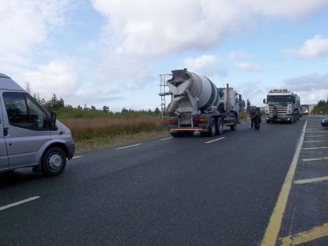 This photo is from this week's Tuesday morning protest, where there was a bit of truck blocking