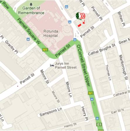 We are near intersection of Parnell & O'Connell Streets