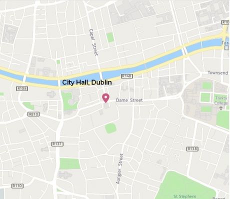 map to Dublin City Hall for Protest on Monday May 9th at 5pm