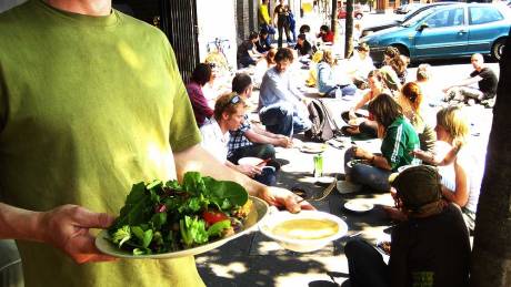 Click on image to see full-sized version Peoples Kitchen feed the masses at the Grassroots Gathering