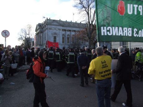 More marchers starting off from Lapps Quay