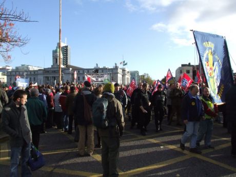 More marchers starting off their city centre route