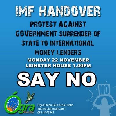  Get on the Streets against IMF!! �gra Sinn Fein poster