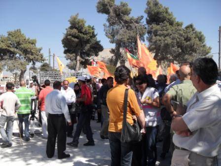 Crowd gathers at the Orthodox Club