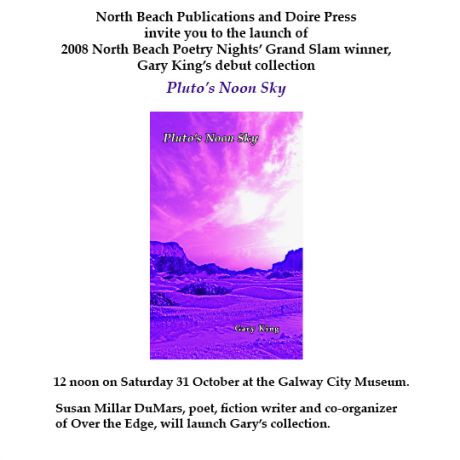 Invitation to launch of 'Pluto's Noon Sky' by Gary King