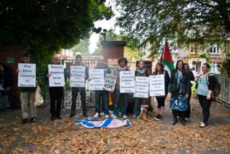 Activists outside French embassy