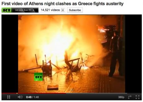 night 1 of the 48 hour strike; ongoing battles in the burning streets of athens