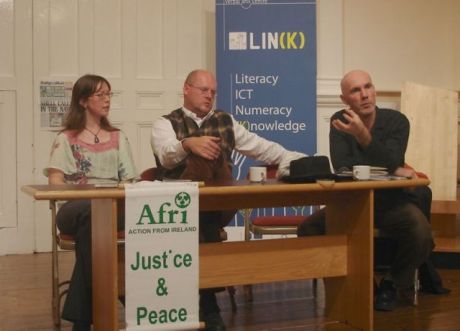 Grainne O'Neill, Robbie McVeigh and Michael McCaughan at the Derry Launch