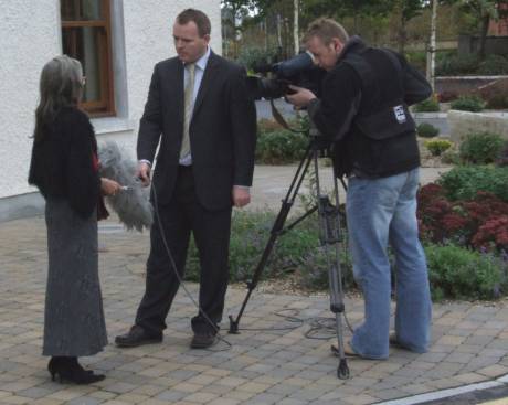 Maura Harrington doing a piece to camera