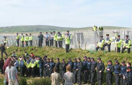 Some og he huge number of Gardai deployed for Shell in June - many of yesterdays cases arose from arrested made at this protest